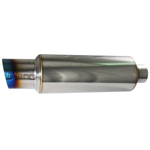 Picture of Injen 2 38 Universal Muffler wTitanium burnt rolled Tip and stainless steel resonated inner wall