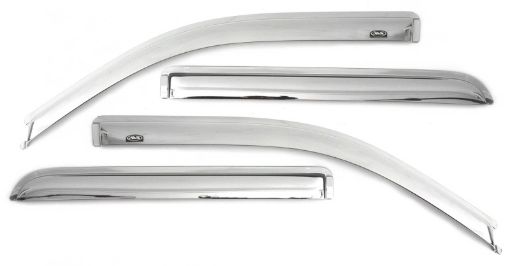 Picture of AVS 08 - 18 Dodge Journey Ventvisor Outside Mount Front Rear Window Deflectors 4pc - Chrome