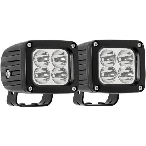 Picture of Westin Quadrant LED Auxiliary Light 3 inch x 2.5 inch Spot w5W Cree (Set of 2) - Black