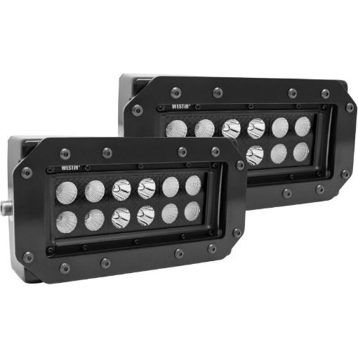 Picture of Westin HDX Flush Mount B - FORCE LED Light Kit (Set of 2) wwiring harness - Black