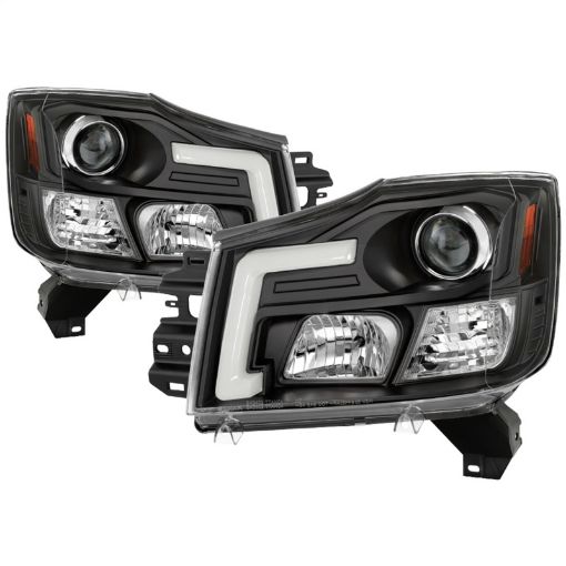 Picture of Spyder 04 - 15 Nissan Titan 04 - 07 Nissan Armada V2 Projector Headlights - Black PRO - YD - NTI04 - DRL - BK