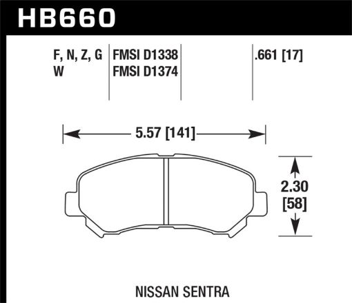 Picture of Hawk 09 - 10 Nissan Maxima 08 - 10 Rogue 07 - 09 Sentra SE - R 10 Sentra SE - R MT HPS Street Front Br