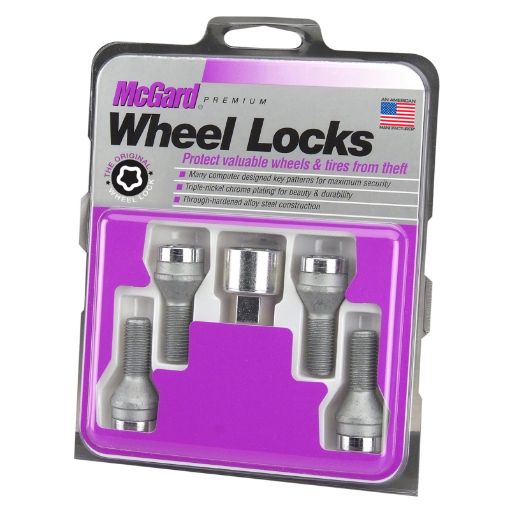 Picture of McGard Wheel Lock Bolt Set - 4pk. (Cone Seat) M12X1.25 17mm Hex 22.0mm Shank Length - Chrome