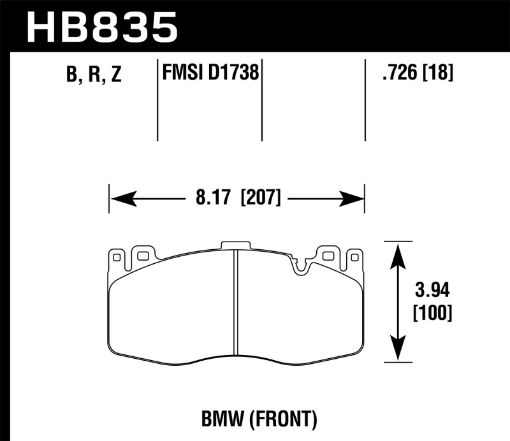 Picture of Hawk 13 - 16 BMW 5 Series HPS 5.0 Front Brake Pads